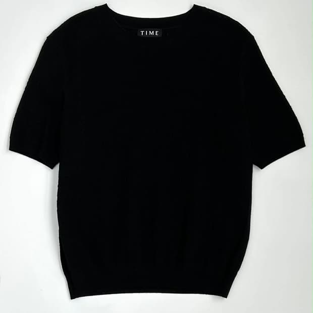 [90]TIME 타임 한섬 21년 신형 텍스처 숏 슬리브 반팔 니트