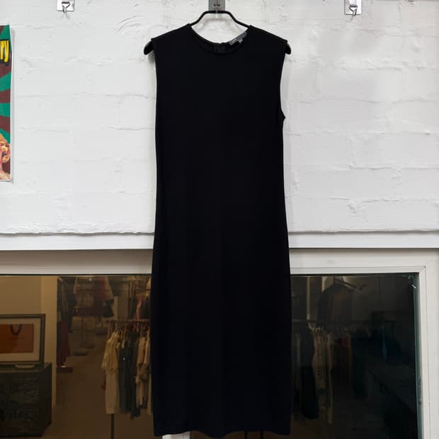 Vince 빈스 블랙 슬리브리스 비스코스 원피스 XS