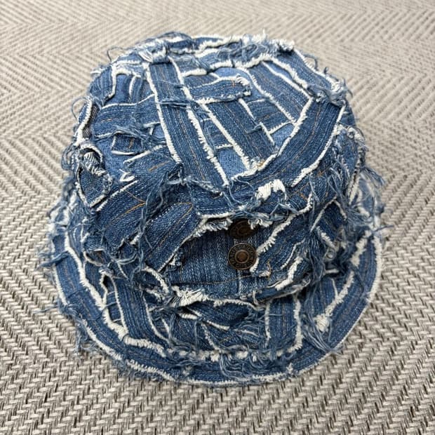 빈티지 패치워크 데님 버킷햇(진청) v1461