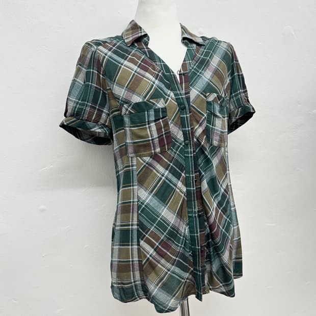 Vintage check half shirts