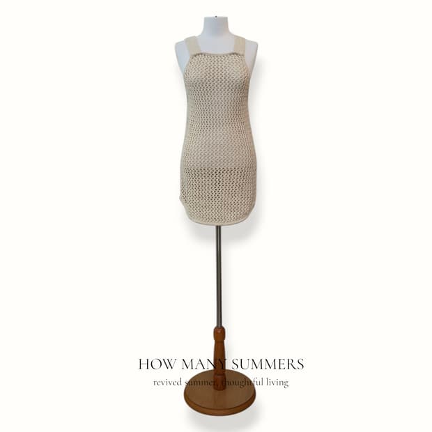 크로셰 니트 원피스 F 베이지 코튼 린넨 나시 튜닉 레이어드
CLANE