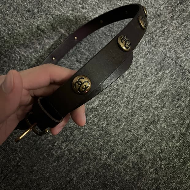 스투시 SS-LINK STUDDED 벨트 브라운 S/M사이즈