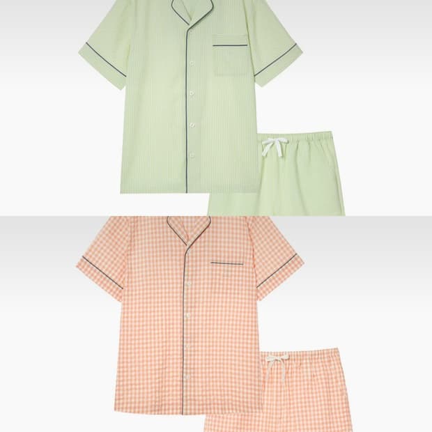 자주 반팔 파자마 세트 XXL / 여름 가을 홈웨어