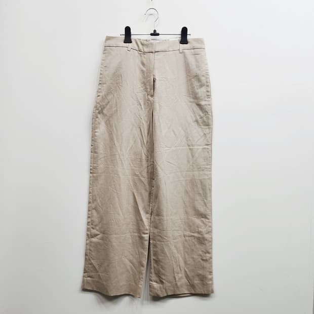 새제품) 지오다노 베이지 와이드 린넨 팬츠 27 여자 마바지