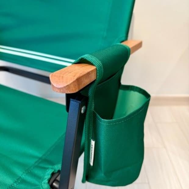 스타벅스 라코스테 와이드 폴딩체어 사이드포켓 그린