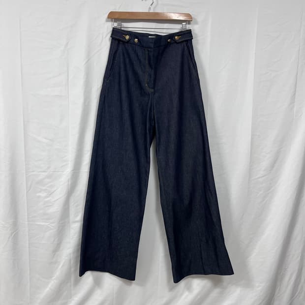 산드로(SANDRO) 와이드 생지 데님 팬츠