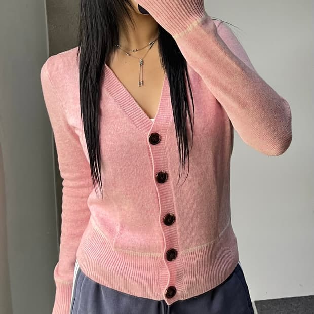 가니 울 니트 가디건