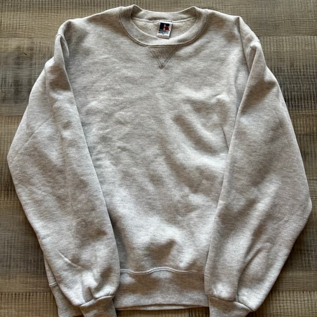[M] 90s 러셀 맨투맨 스웻셔츠 블랭크 라이트 그레이 빈티지