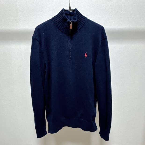 [S] 폴로 랄프로렌 네이비 하프 집업 니트