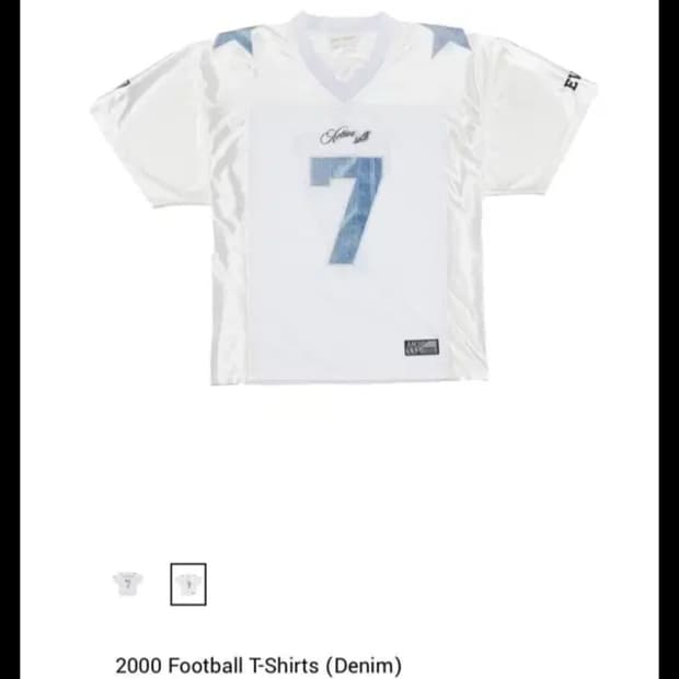 (새제품) 2000 아카이브 풋볼 셔츠 데님 반팔