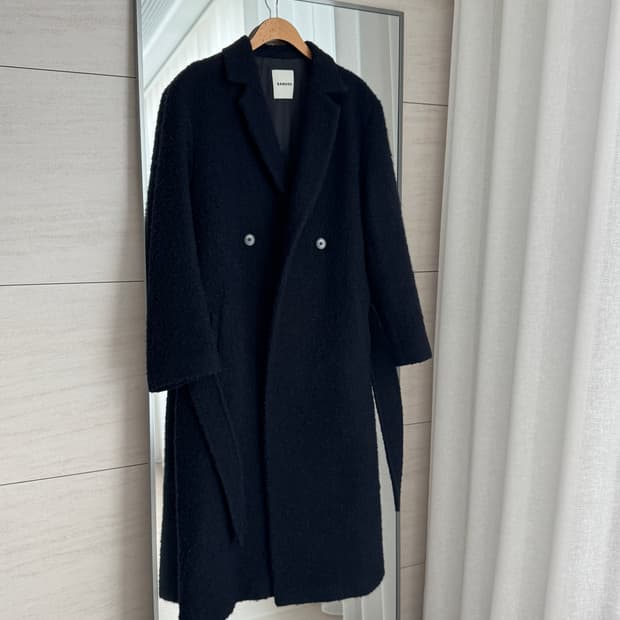 🖤 산드로(Sandro) 부클 트위드 롱코트