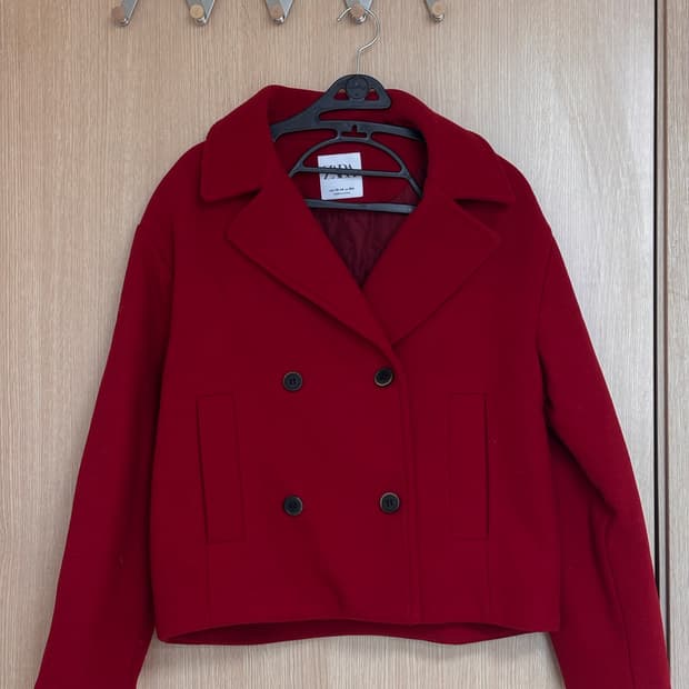 자라 레드 더블 코트