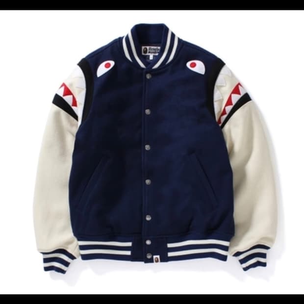 BAPE 샤크 바시티 자켓 네이비