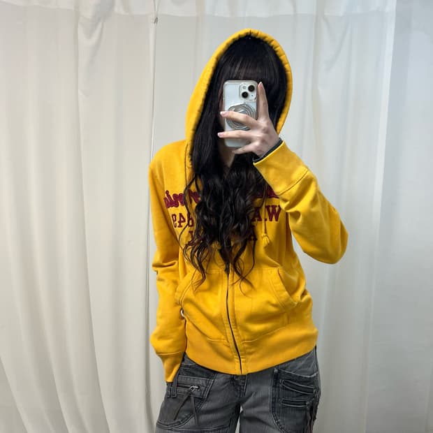 Who.A.U Mustard Zip Hoodie