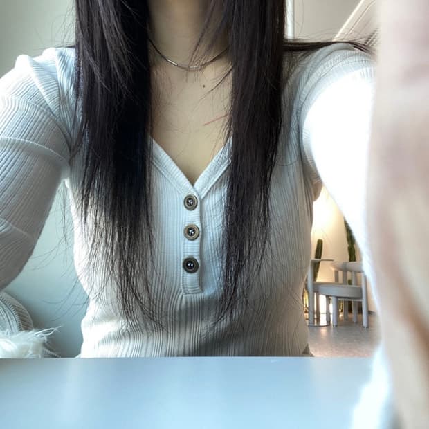 easeas 이즈이즈 라이너 버튼 라운드 롱슬리브