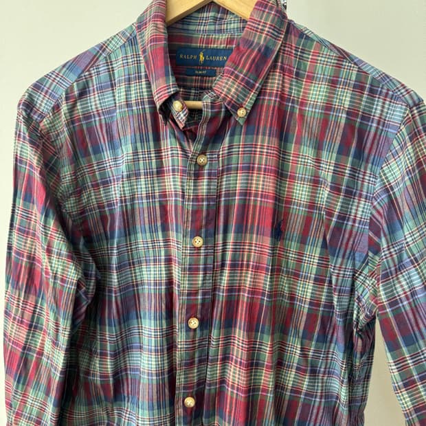 랄프로렌 체크 남방 M 슬림핏