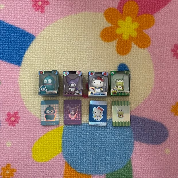 [새상품] 산리오 쌀알 피규어 가챠 4개 일괄 키티 한교동 쿠로미 캐로피
