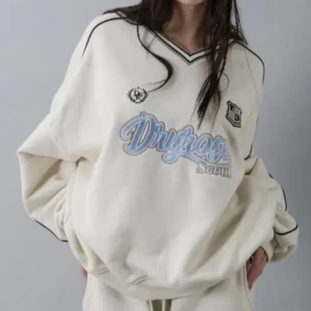 드라이로즈 로고 포인트 맨투맨