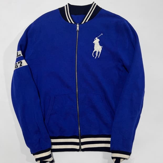 (유일매물)폴로 랄프로렌 리버시블 빅포니 블루 집업 자켓