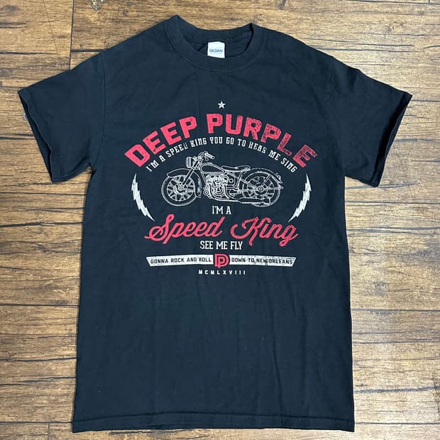 Deep Purple 투어 감성 그래픽 반팔 빈티지티셔츠 길단티셔츠 M