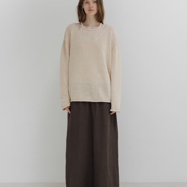모이아 paper v knit (ivory)