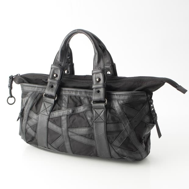 이세이미야케 가죽 나일론 낙하산 핸드백