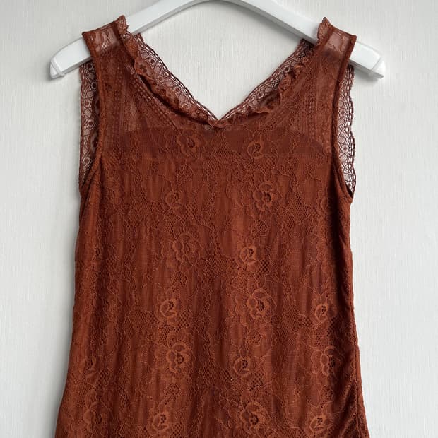 ROPE’ PICNIC 브라운 레이스 슬립 