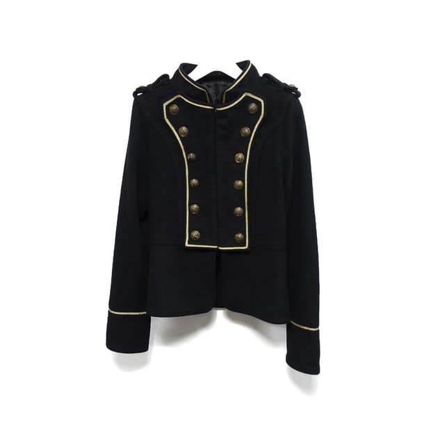 SWORDFISH 소드피쉬 나폴레옹 울 금장 더블버튼 크롭 숏 자켓
