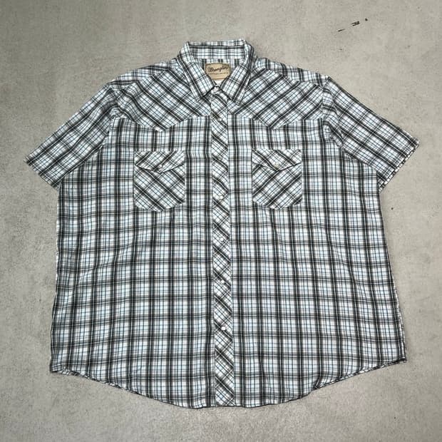 랭글러 웨스턴 체크하프셔츠 s10594