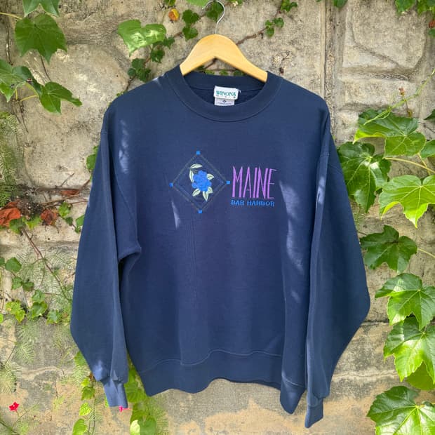 90s winona made in usa 50/50 자수 맨투맨 스웻셔츠