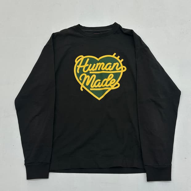 휴먼 메이드 그래픽 롱슬리브 티셔츠 #4 블랙