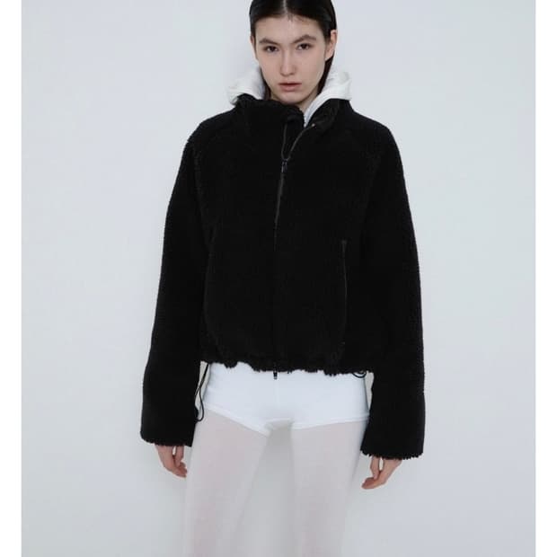 innir WOOL BLENDED PILE FLEECE (BLACK)