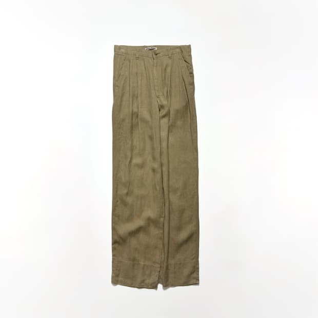 Issey Miyake 카키 플리츠 팬츠