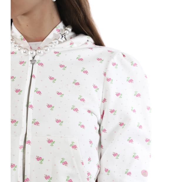 Sandyliang 25fw 플로럴 후드집업 xs