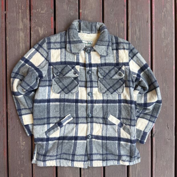 LLBean 양털 울 체크자켓