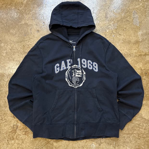 갭 GAP 자수 네이비 후드집업