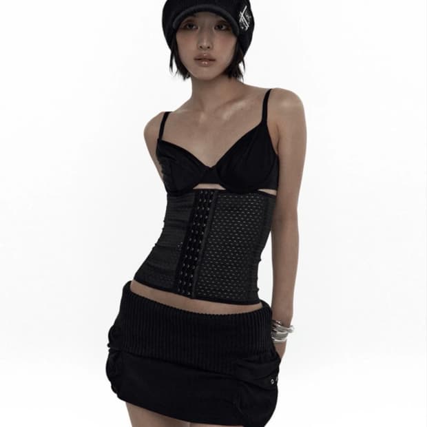카시코 knit micro skirt 니트 마이크로 스커트 블랙