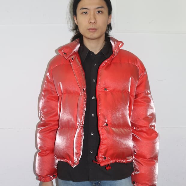 몽클레어 그레노블 체리 핑크 글리터 패디드 자켓