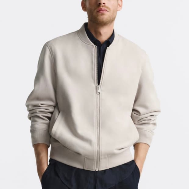 (새제품) 자라 / 에코 스웨이드 봄버 베이지 / XL