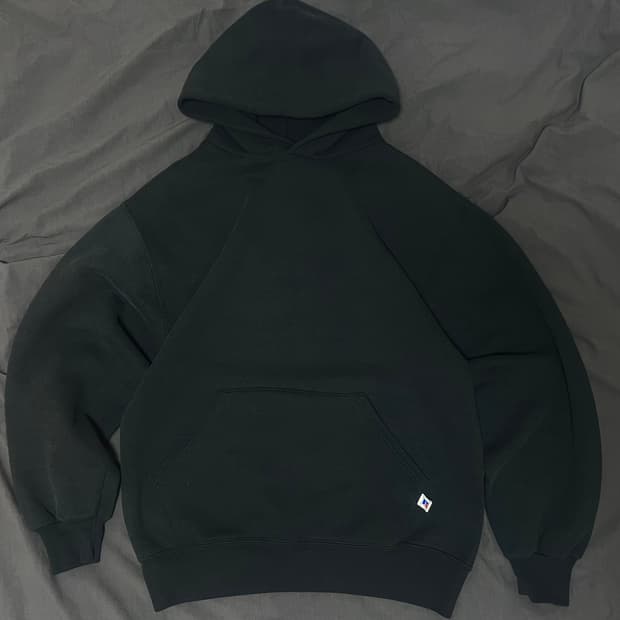 90s 러셀 빈티지 50/50 페이드블랙 후드