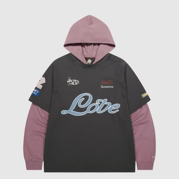 썬러브 팀 레이어드 후드티 차콜