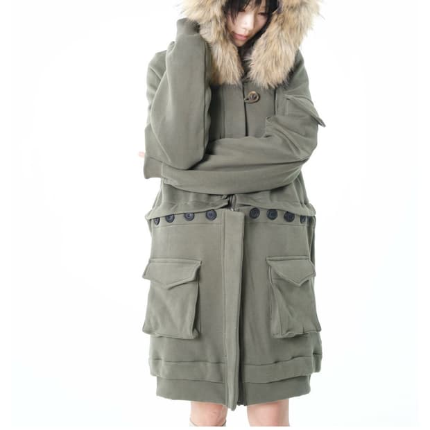 오스하이 투웨이퍼후드집업카키