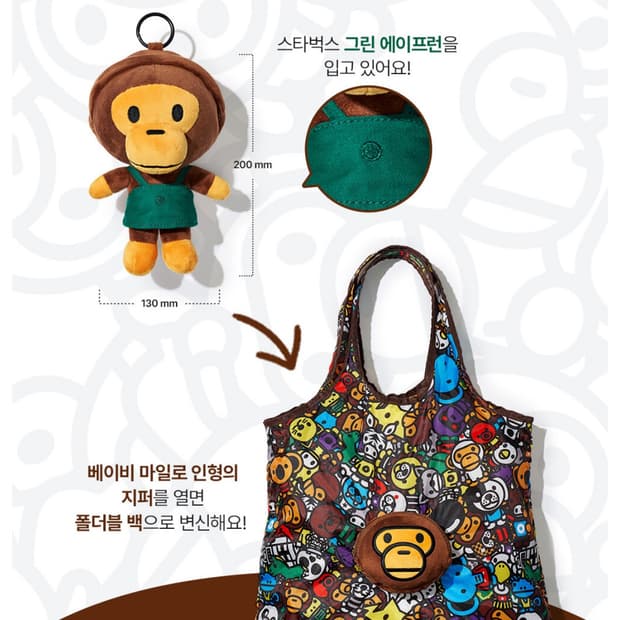 마일로x스타벅스 폴더블 백