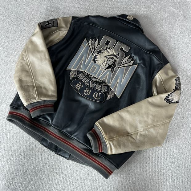 RBC 레이싱 스터드 레더 자켓 L