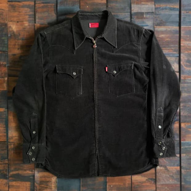 00s 리바이스 레드탭 브라운 코듀로이 웨스턴 집업 셔
