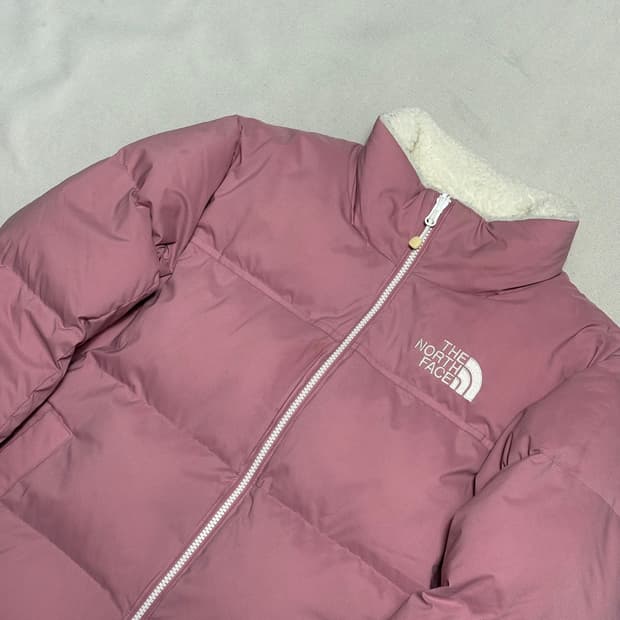 S 노스페이스 여성용 핑크 뽀글이 패딩