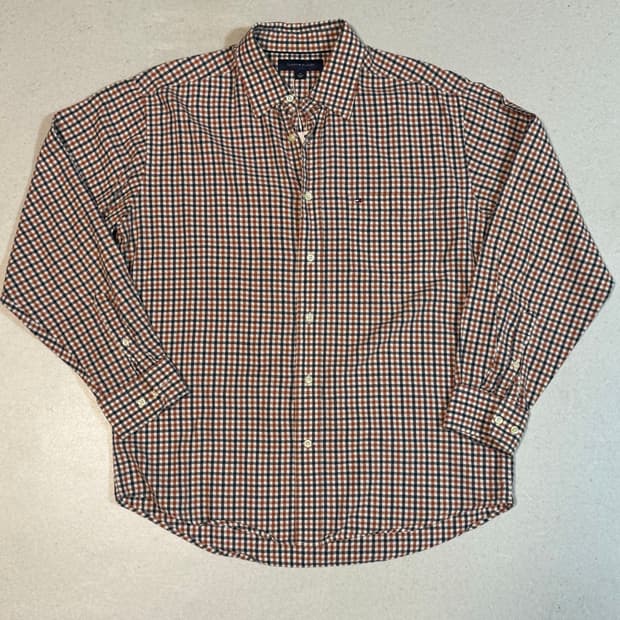 타미힐피거 빈티지 클래식 체크 셔츠 m