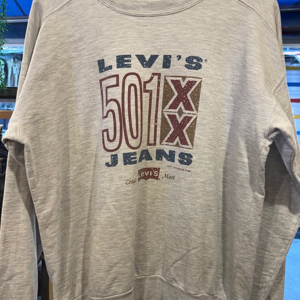 리바이스 501 프린팅 그레이 맨투맨