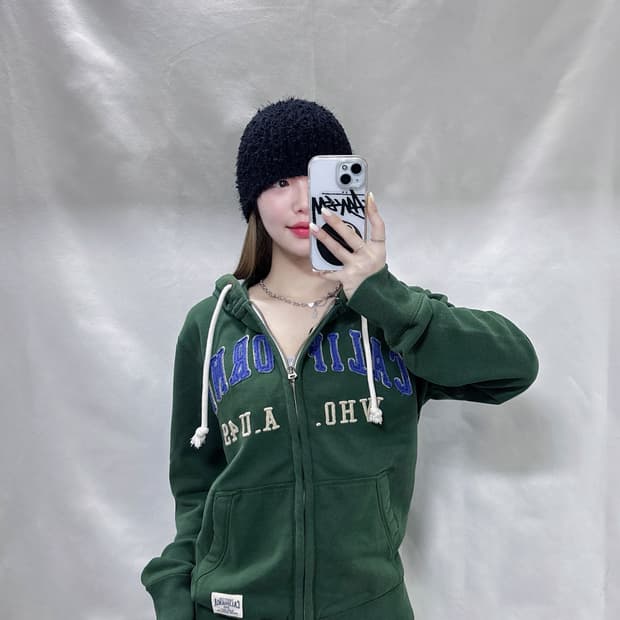 후아유 켈리포니아 빅로고 후드집업 