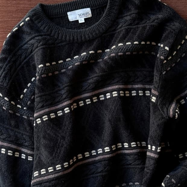 Wool blend pattern knit P/O